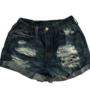 Arizona Jean Company Women's Distressed Blue Denim Shorts